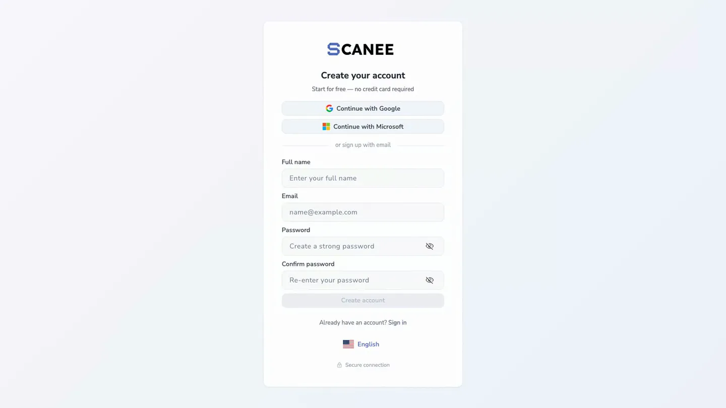 Open the sign-up page