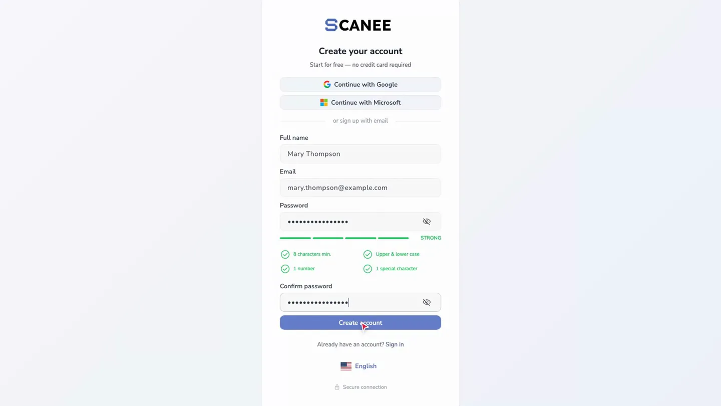 Fill in the form