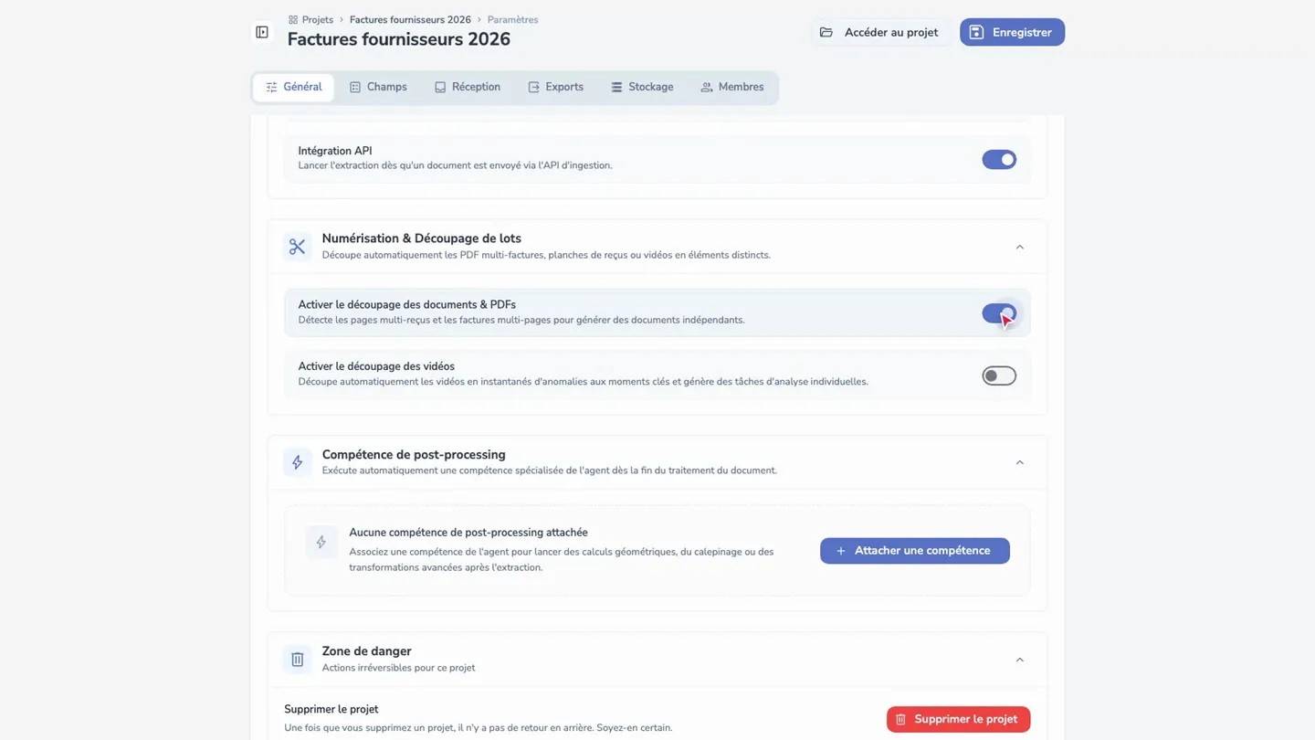 Activer le découpage