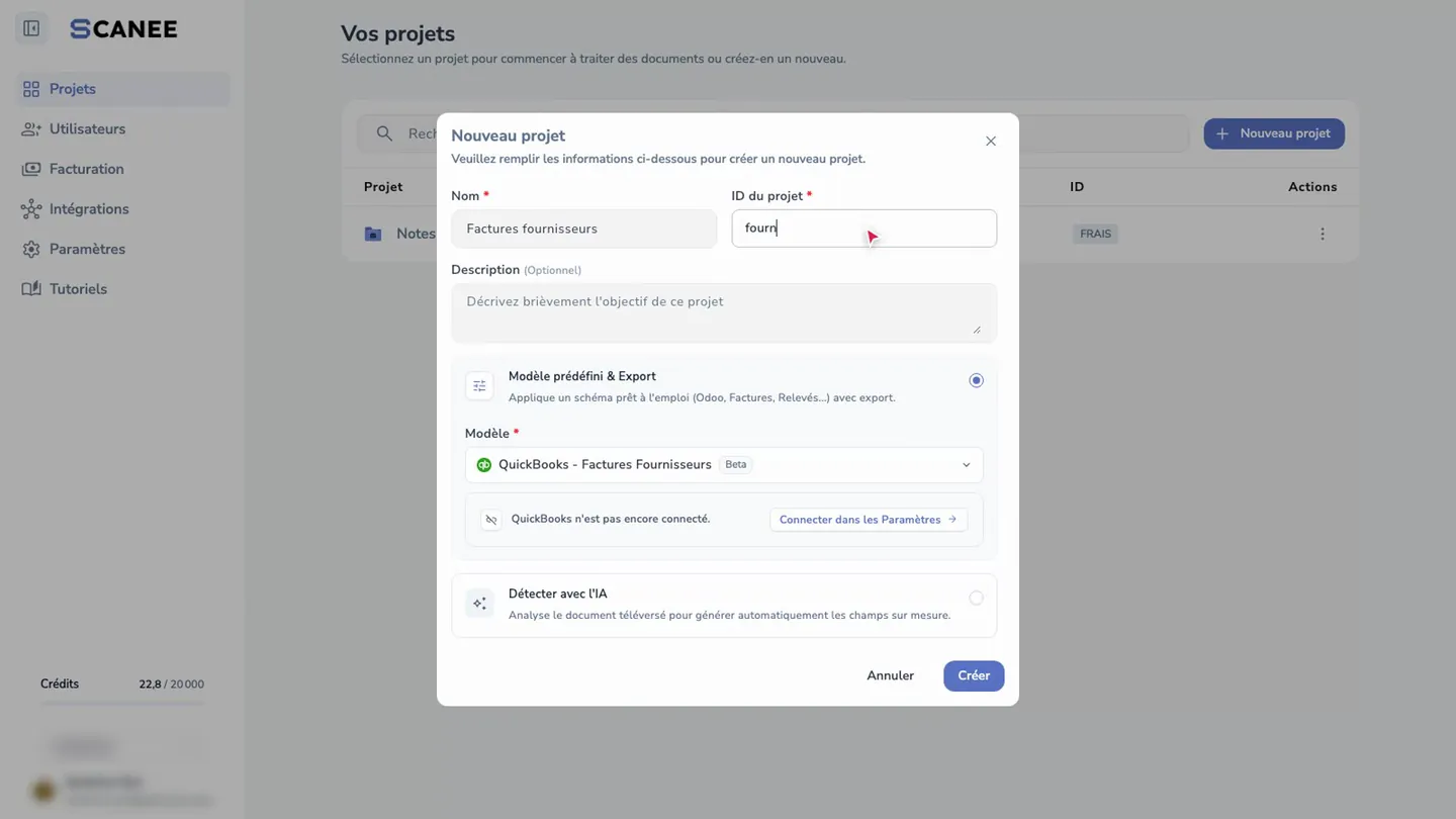 Créer un projet
