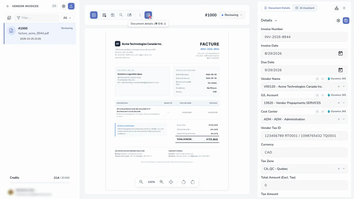 Drop an invoice