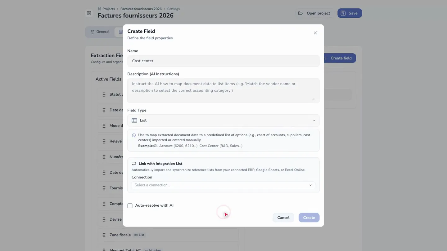 Create a List field