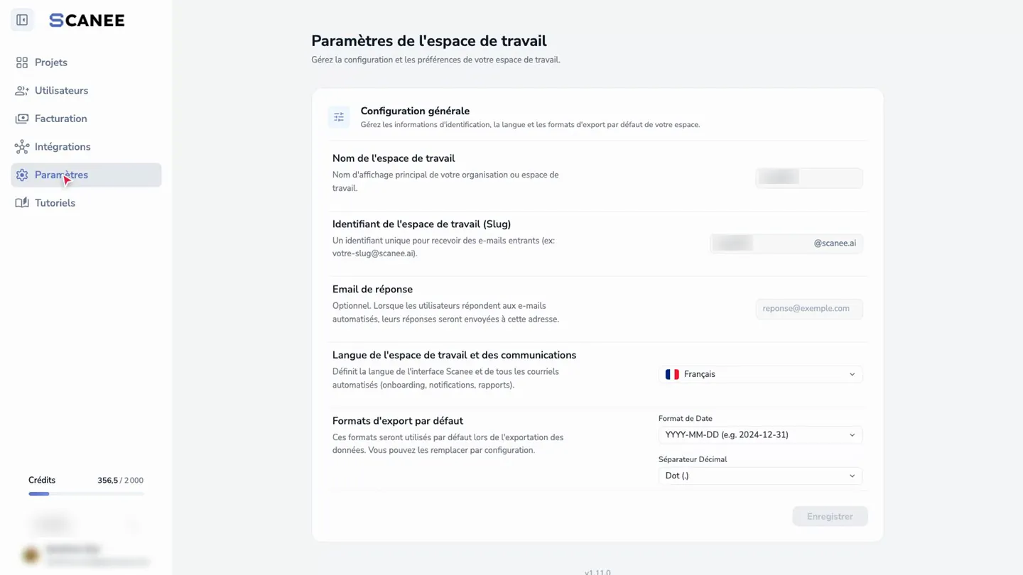 Ouvrir les paramètres